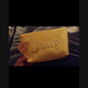 Juicy Couture Yellow Cosmetic Bag with Rhinestone Logo